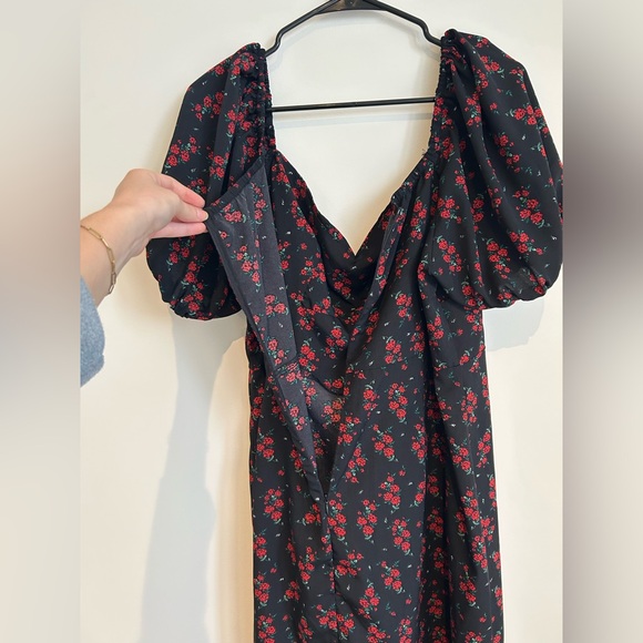 Cider NYAR'S FLORAL SWEETHEART SPLIT MIDI DRESS - Picture 16 of 16